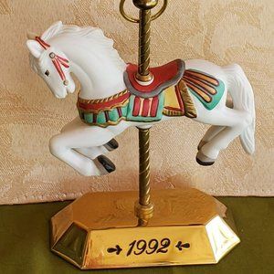 Hallmark Keepsake Horse Carousel Tree Ornament or Table Display Dated 1992